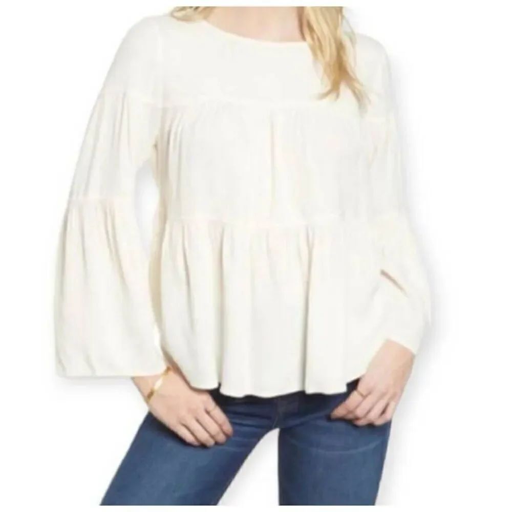MADEWELL CREAM TEARED BLOUSE SZ.XS GUC.
